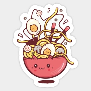 Kawaii ramen cat Sticker